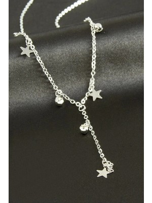 İsmiyle Al Yıldız Taşlı Y Kolye