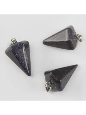 İsmiyle Al Lacivert Yıldız Pandül Doğaltaş Kolye Ucu