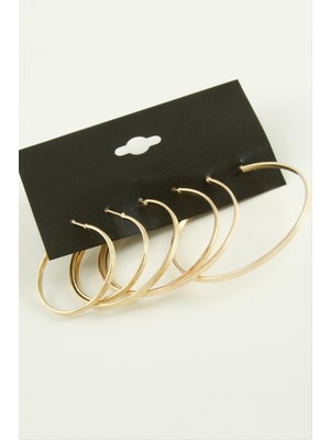 İsmiyle Al Noktalı Metal Halka Küpe 6 Adet