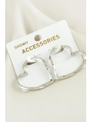 İsmiyle Al Kalp Trend Metal Küpe 3 cm