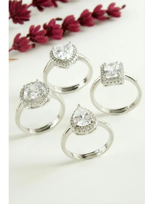 İsmiyle Al Karışık Lüks Zirkon Taşlı Ciddi Ilişki Yüzüğü