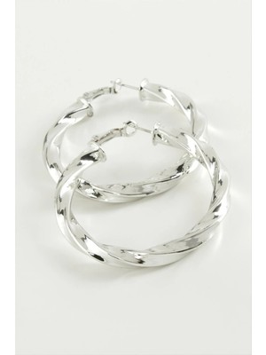 İsmiyle Al Burgulu Halka Küpe 4,5 cm