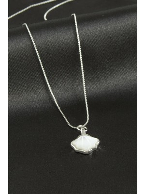 İsmiyle Al Deniz Kabuğu Sedef Lüks Çelik Kolye