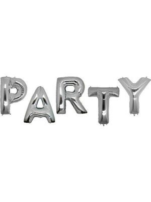 Feyza Design Seçeceğiniz Renkte 40 cm Gümüş Harfli Parti Balon Seti