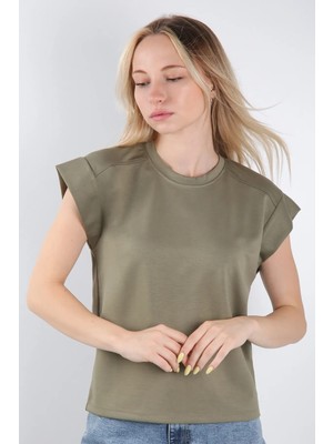 Kadın Renkli Kolsuz Oversize Tişört - Günlük Rahat Kesim