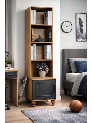 Ozan Komodin ve Kitaplık Set | Birinci Sınıf MDF Kalitesi | REHAU Kaplama Kapaklar | Ağaç Ayaklar