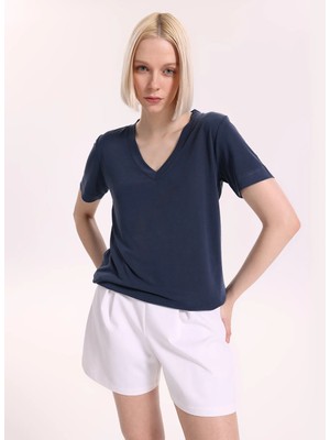 Fabrika Lacivert Kadın T-Shirt F6SL-TST0175