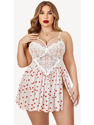 Wesby Büyük Beden Önden Capraz Askılı Gecelik Takım