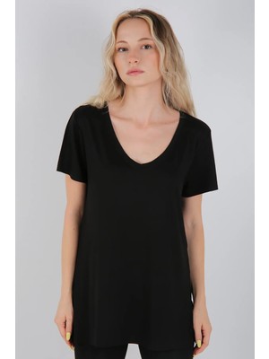 Venilife V Yaka Kısa Kol T-Shirt