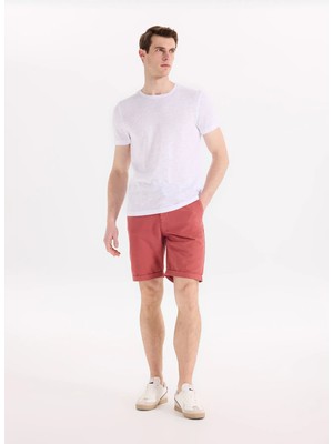 Fabrika Beyaz Erkek Slim Fit Flamlı T-Shirt F6SM-TST 2900