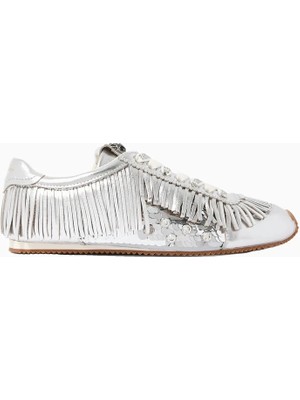 Kurt Geiger Islington Fringe %100 Premium Deri, Lüks Tasarım Kadın Sneaker