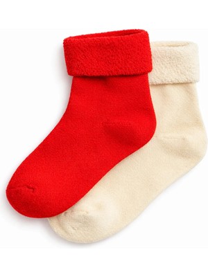 Kadın 2’li Peluş Kışlık Çorap – Yumuşak Havlu Dokulu, Sıcak Tutan Soket Çorap