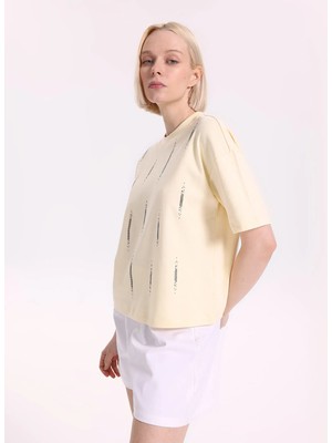 Fabrika Beyaz Kadın Loose Fit T-Shirt F6SL-TST0136