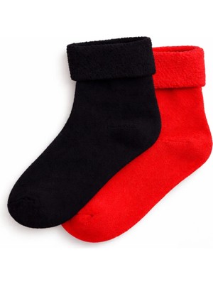 Kadın 2’li Peluş Kışlık Çorap – Yumuşak Havlu Dokulu, Sıcak Tutan Soket Çorap