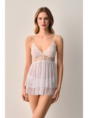 Suwen Vivienne Dantelli Şort Pijama Takımı