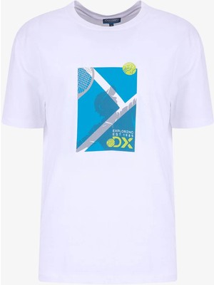 Discovery Expedition D6SM-TST3741 Yeşil Bisiklet Relaxed Baskılı Erkek T-Shirt