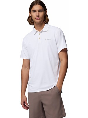 Columbia Tech Trail Utility Erkek Beyaz Outdoor Polo Yaka T-Shirt AM1495-100
