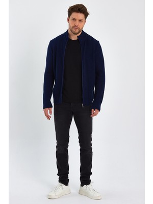 Alexander Gardi Alexandergardı Dik Yaka Fermuarlı Triko Hırka (E22-5714)