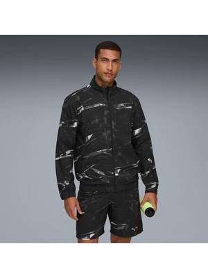 Puma Erkek Siyah Puma M Run Velocıty Aop Jacket Siyah Erkek Fermuarlı Üst