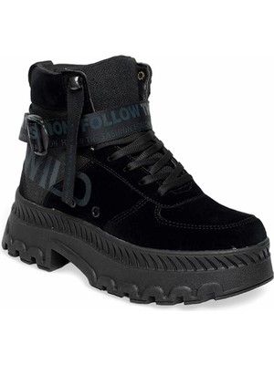 Hkursat Bluefeet Nrw Siyah Günlük Kışlık Kadın Bot Ayakkabı