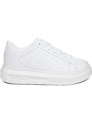 Celira Bluefeet Drk Beyaz Bağcıklı Cilt Kadın Spor Ayakkabı