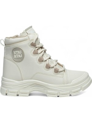 Hkursat Bluefeet Cnx Bej Ekru Kürklü Kışlık Kaymaz Taban Kadın Bot