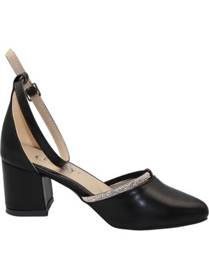 Celira Bluefeet Siyah Kadın 5 cm Kalın Topuklu Ayakkabı