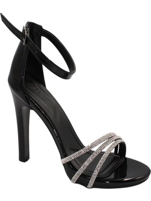 Celira Bluefeet Siyah Kadın 10 cm Rugan Topuklu Ayakkabı