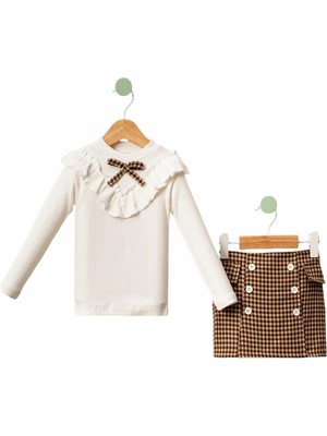 Celira Bluefeet Kahverengi Fırfırlı Çocuk Kız Takım 6y,7y,8y,9y