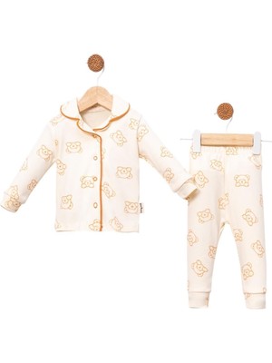 Celira Bluefeet Bbc Kahve Lüks Çıtçıtlı Kız Bebe Pijama Takımı