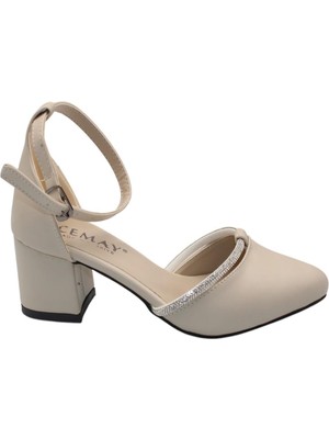Celira Bluefeet Bej Kadın 5 cm Kalın Topuklu Ayakkabı