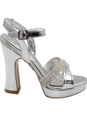 Celira Bluefeet Gümüş Kadıın Rugan Platform Topuklu Ayakkabı