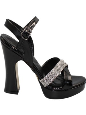 Celira Bluefeet Siyah Kadıın Rugan Platform Topuklu Ayakkabı