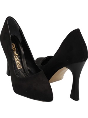 Celira Bluefeet Siyah Süet Topuklu 8 cm Kadın Stiletto Ayakkabı