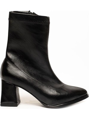 Hkursat Bluefeet Rna Siyah Kısa Topuklu Streç Kadın Bot