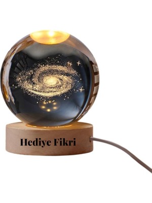 Hediye Fikri Kişiye Özel Samanyolu Toz Bulutu Tasarımlı Dekoratif Usb'li Gece Lambası 6 cm