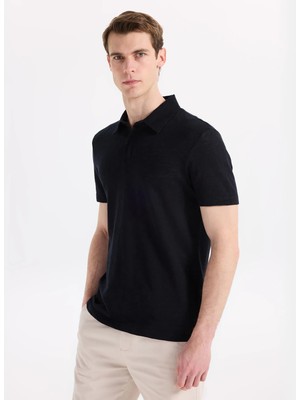 Fabrika Lacivert Erkek Slim Fit Flamlı Polo T-Shirt F6SM-TST 2901