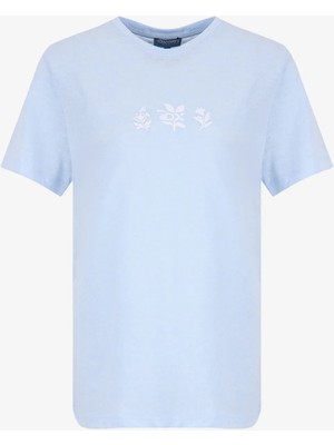 Discovery Expedition D6SL-TST3583 Pembe Bisiklet Relaxed Düz Kadın T-Shirt