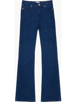 Mustang Mavi Kadın Flare Yıkamalı Denim Pantolon Georgıa Skınny FLARE72