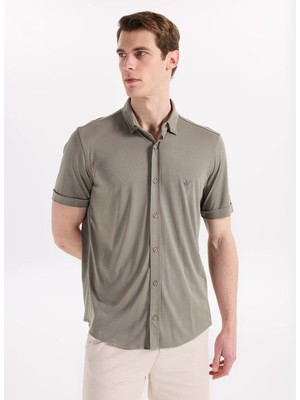 Fabrika Haki Erkek Slim Fit Gömlek F6SM-GML 2605