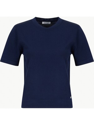 Mustang Lacivert Kadın Bisiklet Yaka Normal Fit Kazak M6SL-KZK1399