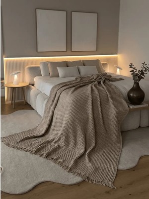 Nuriye Kocakaplan Waffle Extra Soft Dokulu Modal Pamuk Battaniye