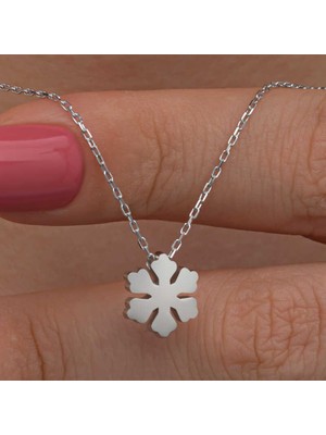 İlk El Grup 925 Ayar Gümüş Minimal Kar Tanesi Kadın Kolye T8656 (72)