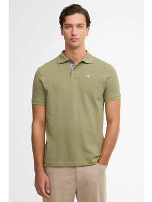 Barbour Tartan Pique Polo Yaka GN64 Laurel Green