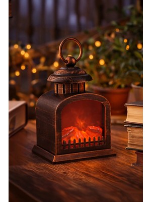 Onetick Dekoratif Şömine Lamba – Alev Efektli LED Ambiyans Masa Lambası | 23CMX15CM