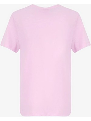 Discovery Expedition D6SL-TST3583 Pembe Bisiklet Relaxed Düz Kadın T-Shirt