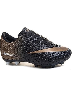 Celira Bluefeet Wlk Siyah Altın Krampon Erkek Çocuk Futbol Ayakkabı