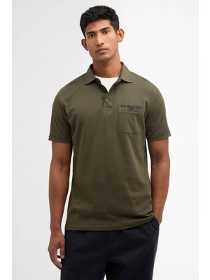 Barbour Premium Corpatch Tailored Polo Yaka OL71 Dark Olive