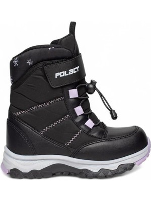 Celira Bluefeet Plc Siyah Lila Suya Dayanıklı Kaymaz Kız Çocuk Kar Botu