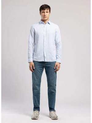 Lee Cooper Mavi Erkek Regular Fit Gömlek 262 Lcm 241002 Ketsa Mavi